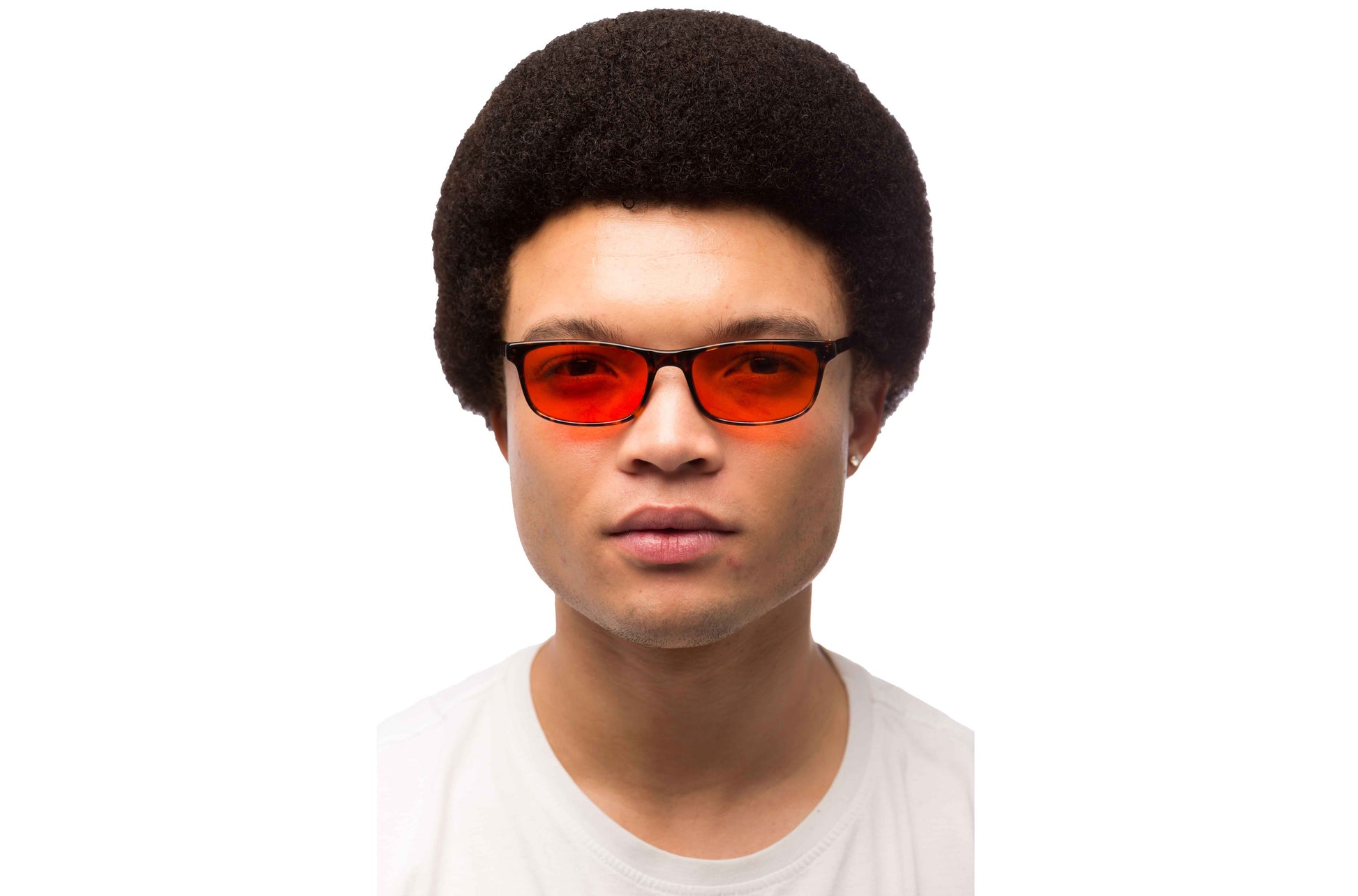 Man Wearing Tortoise Shell Blue Light Blocking Glasses Prescription