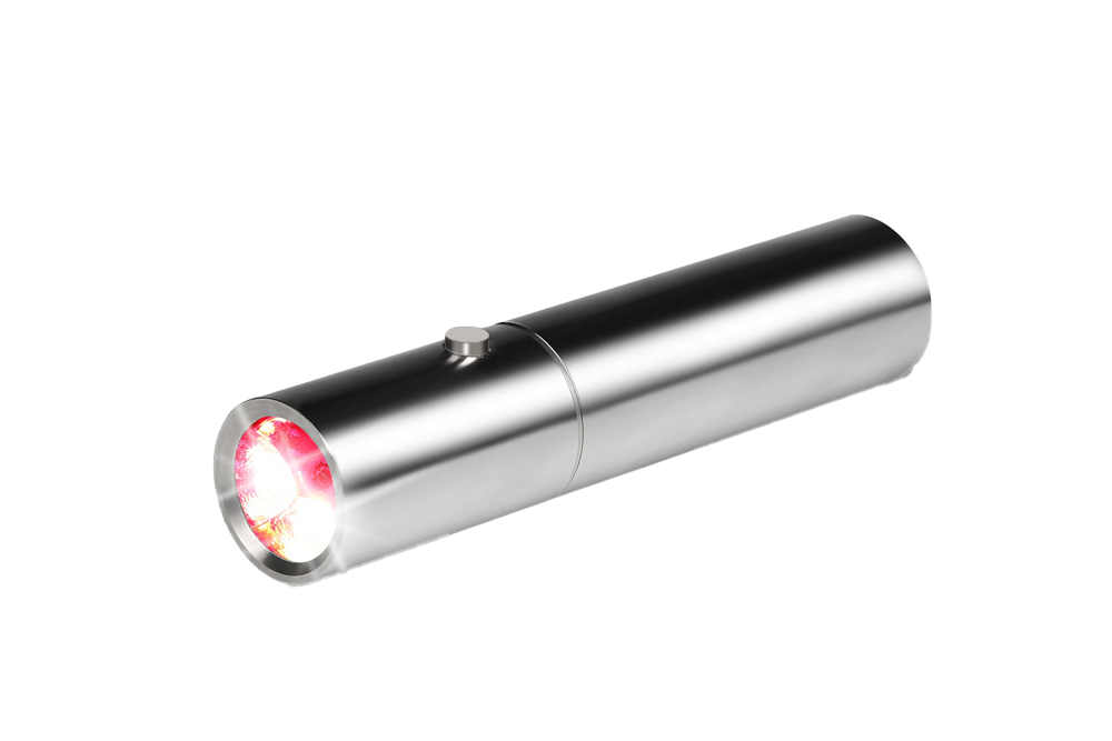 Angled View Of Bullet Red Light Therapy Device